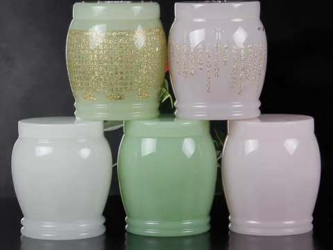 Bộ hũ đựng tro cốt ngọc bích