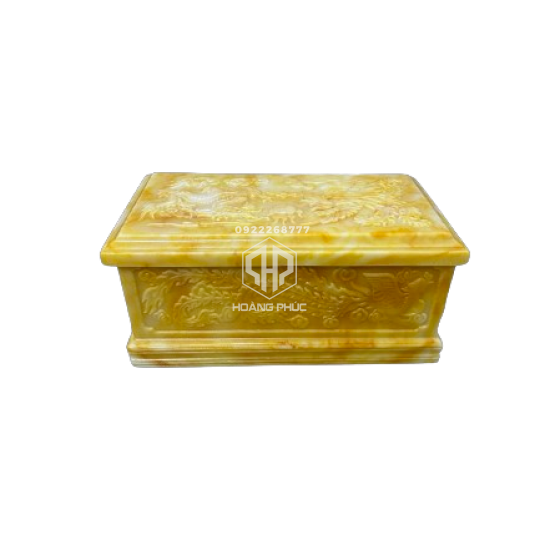 Quách Đá vàng điêu khắc rồng phượng 3D