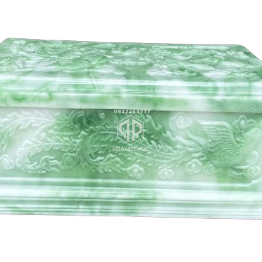 Quách Đá xanh ngọc bích điêu khắc rồng phượng 3D