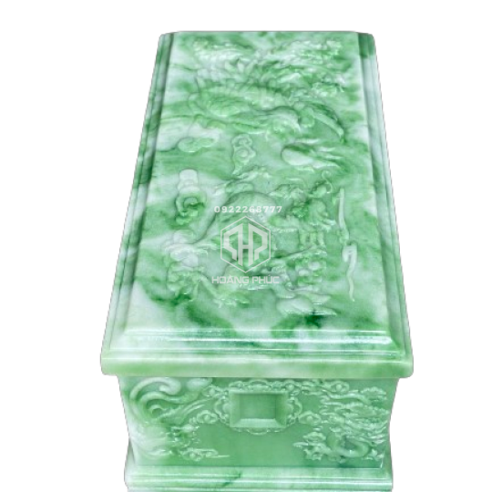 Quách Đá xanh ngọc bích điêu khắc rồng phượng 3D