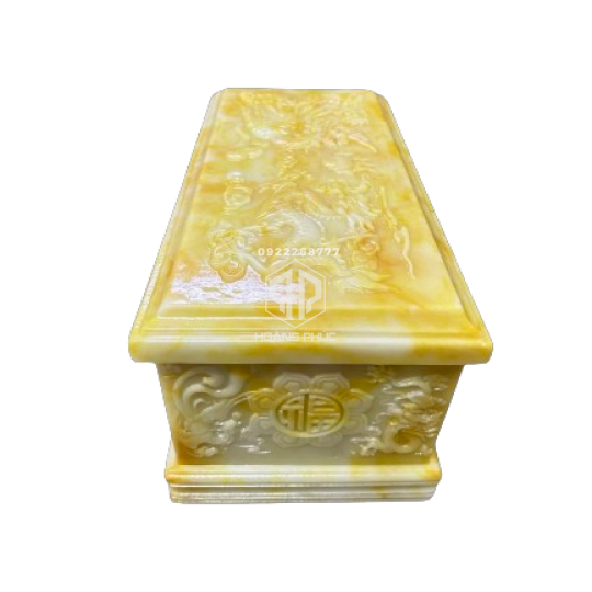 Quách Đá vàng điêu khắc rồng phượng 3D