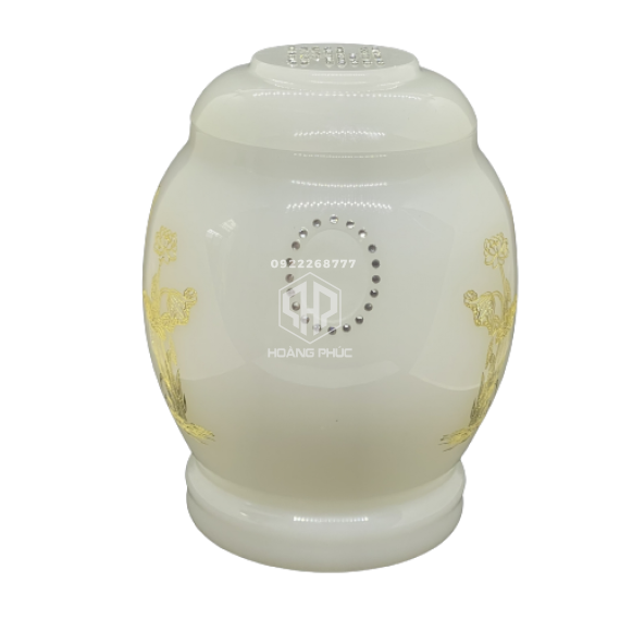 Hũ Ngọc Lưu Ly Trắng Khắc Bát Nhã Tâm Kinh HP-06